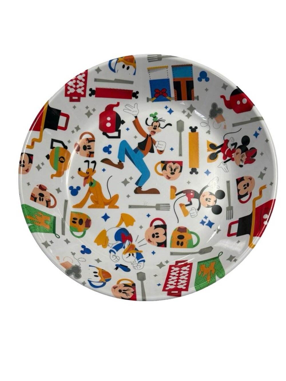Disney Parks Mousewares Mickey Minnie Goofy Donald Pluto Melamine Serving Bowl 1